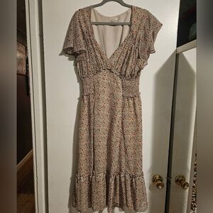 Max Studio Floral Print Midi Dress